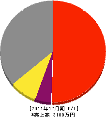 西牟田造園 損益計算書 2011年12月期