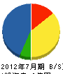新田市工務店 貸借対照表 2012年7月期