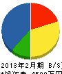渡辺工業 貸借対照表 2013年2月期