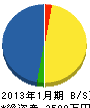 小田造園設計事務所 貸借対照表 2013年1月期