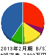 渡辺工業 貸借対照表 2013年2月期