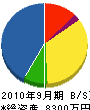相川造園 貸借対照表 2010年9月期