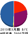竹田工務所 貸借対照表 2013年3月期