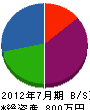 稲葉電機商会 貸借対照表 2012年7月期