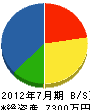 弘中設備 貸借対照表 2012年7月期