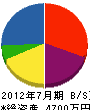 渡邉建設 貸借対照表 2012年7月期