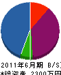 芦沢設備工業 貸借対照表 2011年6月期