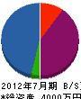 田畠塗装 貸借対照表 2012年7月期