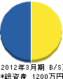 木村電気 貸借対照表 2012年3月期