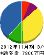 阪奈電設 貸借対照表 2012年11月期