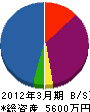 藤電気工業 貸借対照表 2012年3月期