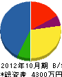 井草花木 貸借対照表 2012年10月期