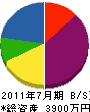 手塚組 貸借対照表 2011年7月期
