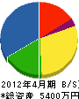 大塚電機工業 貸借対照表 2012年4月期