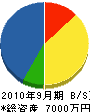 藤沢住設 貸借対照表 2010年9月期