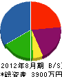 長井地下開発 貸借対照表 2012年8月期
