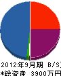 川崎電気工事 貸借対照表 2012年9月期