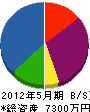 福田電気水道 貸借対照表 2012年5月期