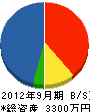 江藤工業所 貸借対照表 2012年9月期