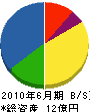 三栄メンテナンス 貸借対照表 2010年6月期