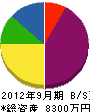 新治田中組 貸借対照表 2012年9月期