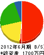 大沢造園 貸借対照表 2012年6月期