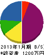 木村硝子店 貸借対照表 2013年1月期