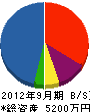 高千穂産業 貸借対照表 2012年9月期