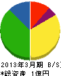 渡辺工業所 貸借対照表 2013年3月期