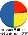 楠田建設 貸借対照表 2012年9月期