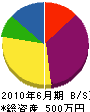 廣瀬建設 貸借対照表 2010年6月期