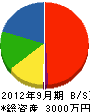 長島電気 貸借対照表 2012年9月期