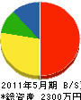 佐藤設備工業所 貸借対照表 2011年5月期