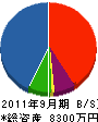 中島建設 貸借対照表 2011年9月期