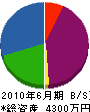 笹原建業 貸借対照表 2010年6月期