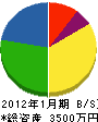 藤井塗装工業 貸借対照表 2012年1月期