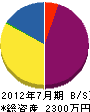 矢島建設 貸借対照表 2012年7月期