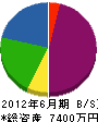 藤沢組 貸借対照表 2012年6月期