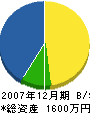 泉井設備 貸借対照表 2007年12月期