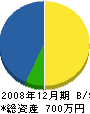 田中工務店 貸借対照表 2008年12月期