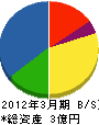 トヤマ電話工事 貸借対照表 2012年3月期