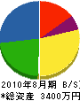 西川畳産業 貸借対照表 2010年8月期