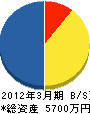 静舗建設 貸借対照表 2012年3月期