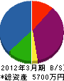渡辺板金工業 貸借対照表 2012年3月期