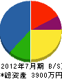 高田塗装 貸借対照表 2012年7月期
