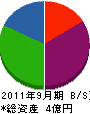 田村建設 貸借対照表 2011年9月期