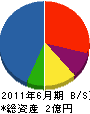 津川建設 貸借対照表 2011年6月期