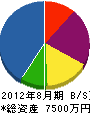 藤ヶ谷電気設備 貸借対照表 2012年8月期