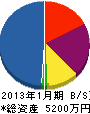 東京朝日エンジニアリング 貸借対照表 2013年1月期
