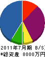 松川造園土木 貸借対照表 2011年7月期